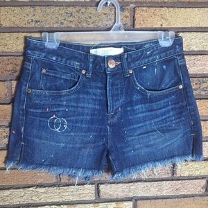 Marc By Marc Jacobs Slouchy Paint Splatter Jean Shorts Size 25
